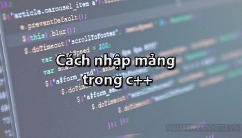 cách nhập mảng trong c++