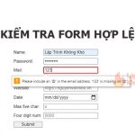 Cách kiểm tra form hợp lệ với HTML5, Javascript