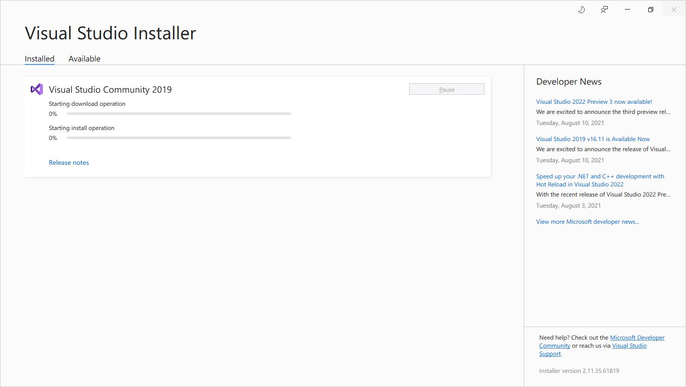 cài đặt c# trong visual studio
